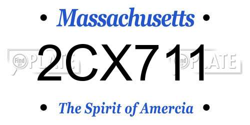 2CX711 Massachusetts License Plate