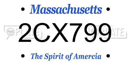 2CX799 Massachusetts License Plate