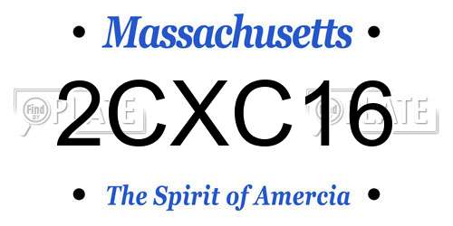 2CXC16 Massachusetts License Plate