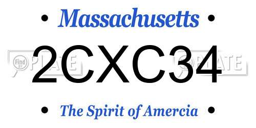 2CXC34 Massachusetts License Plate