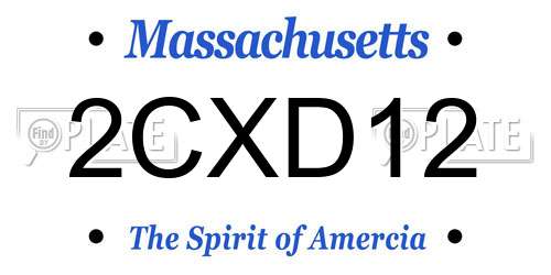 2CXD12 Massachusetts License Plate