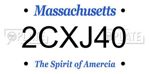 2CXJ40 Massachusetts License Plate