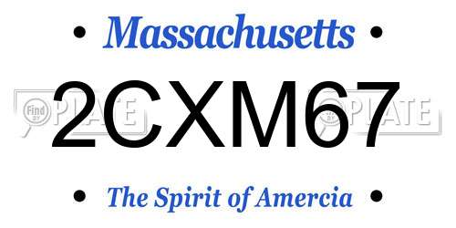 2CXM67 Massachusetts License Plate