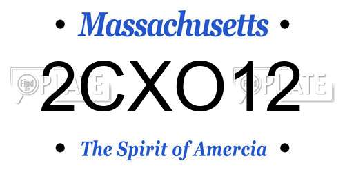 2CXO12 Massachusetts License Plate