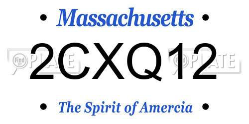 2CXQ12 Massachusetts License Plate