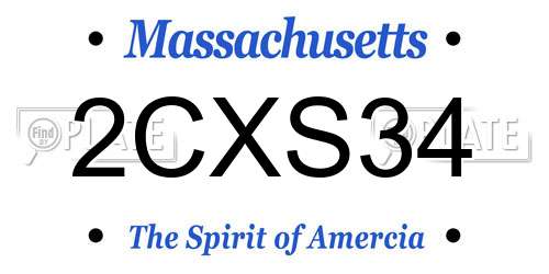 2CXS34 Massachusetts License Plate
