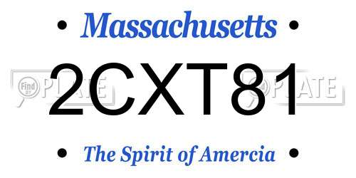 2CXT81 Massachusetts License Plate
