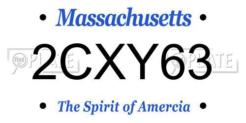2CXY63 Massachusetts License Plate