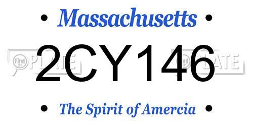 2CY146 Massachusetts License Plate