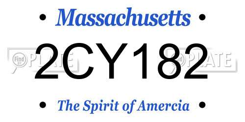 2CY182 Massachusetts License Plate