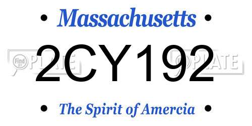 2CY192 Massachusetts License Plate