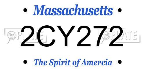 2CY272 Massachusetts License Plate