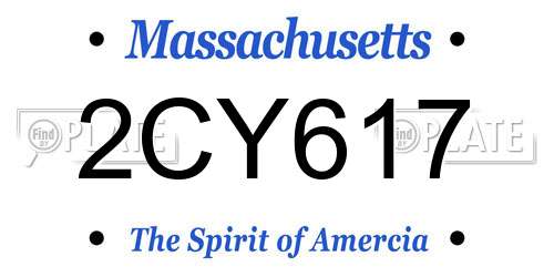 2CY617 Massachusetts License Plate