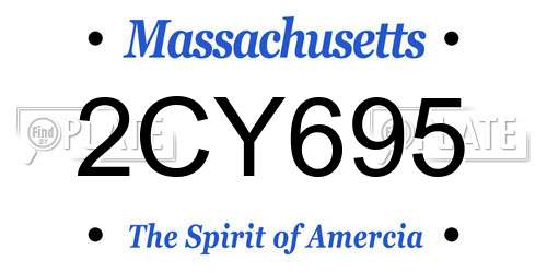 2CY695 Massachusetts License Plate