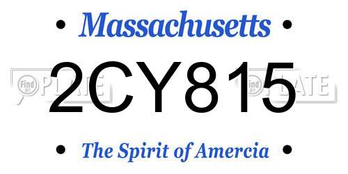 2CY815 Massachusetts License Plate