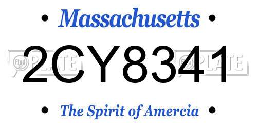 2CY8341 Massachusetts License Plate