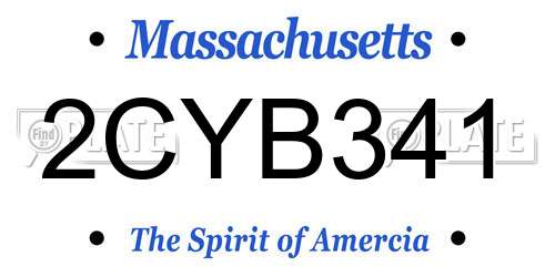 2CYB341 Massachusetts License Plate