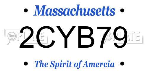 2CYB79 Massachusetts License Plate