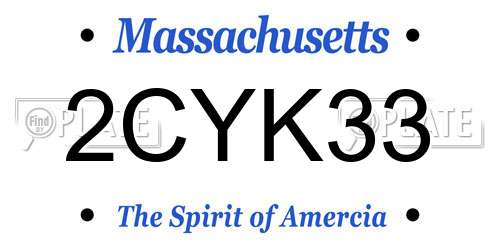 2CYK33 Massachusetts License Plate