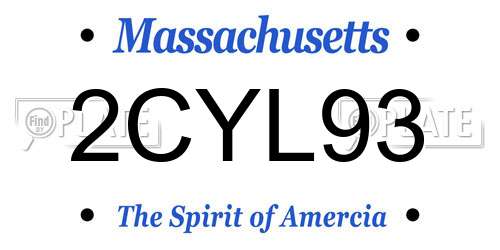 2CYL93 Massachusetts License Plate
