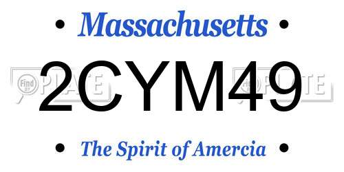 2CYM49 Massachusetts License Plate