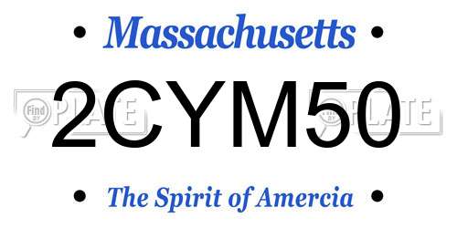 2CYM50 Massachusetts License Plate