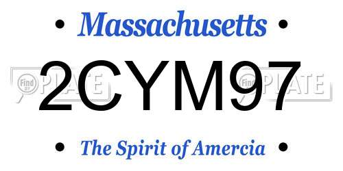 2CYM97 Massachusetts License Plate