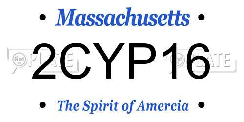 2CYP16 Massachusetts License Plate