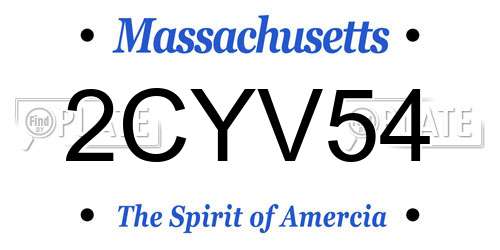 2CYV54 Massachusetts License Plate