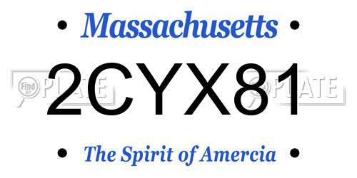 2CYX81 Massachusetts License Plate