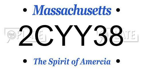 2CYY38 Massachusetts License Plate