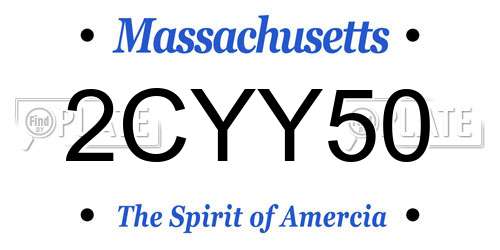 2CYY50 Massachusetts License Plate