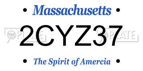 2CYZ37 Massachusetts License Plate