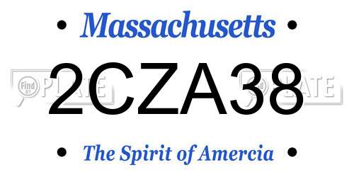 2CZA38 Massachusetts License Plate