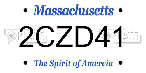 2CZD41 Massachusetts License Plate