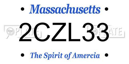 2CZL33 Massachusetts License Plate