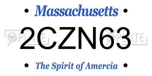 2CZN63 Massachusetts License Plate