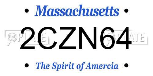 2CZN64 Massachusetts License Plate