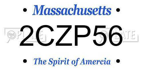 2CZP56 Massachusetts License Plate
