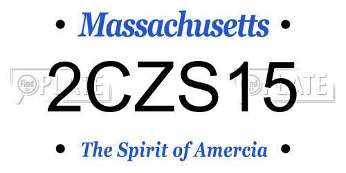 2CZS15 Massachusetts License Plate
