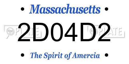 2D04D2 Massachusetts License Plate