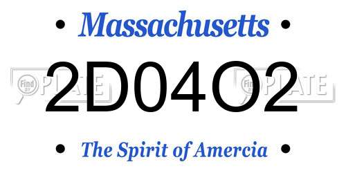 2D04O2 Massachusetts License Plate