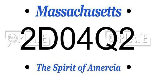 2D04Q2 Massachusetts License Plate