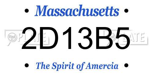 2D13B5 Massachusetts License Plate