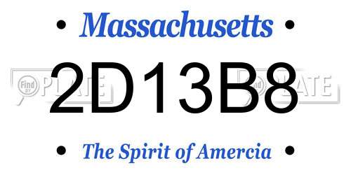 2D13B8 Massachusetts License Plate