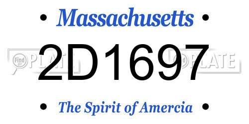 2D1697 Massachusetts License Plate