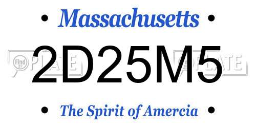 2D25M5 Massachusetts License Plate