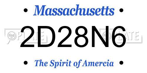 2D28N6 Massachusetts License Plate