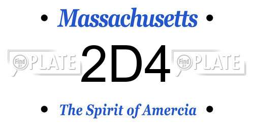 2D4 Massachusetts License Plate
