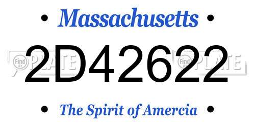 2D42622 Massachusetts License Plate